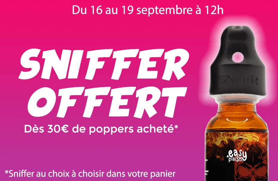 Sniffer offert dès 30€ de poppers acheté